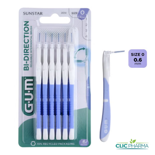 GUM BROSSETTES INTERMEDIAIRES BI-DIRECTION 0.6MM (REF: 2014) (6 PIECES)