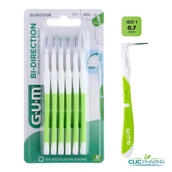 GUM BROSSETTES INTERMEDIAIRES BI-DIRECTION 0.7MM (REF: 2114) (6 PIECES)