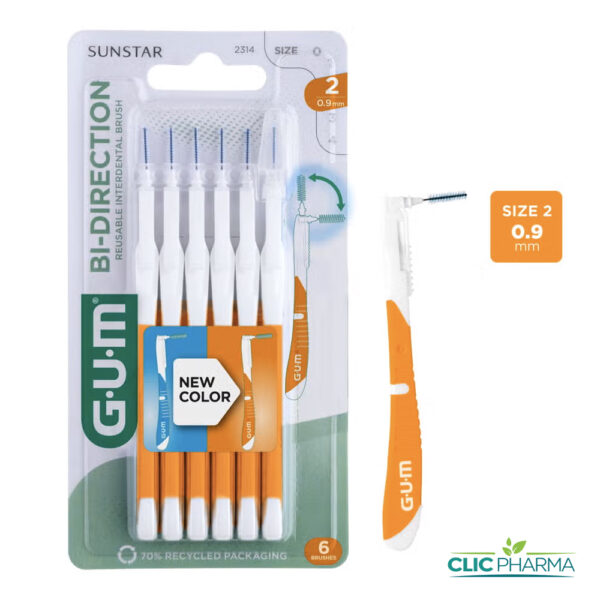 GUM BROSSETTES INTERMEDIAIRES BI-DIRECTION 0.9MM (REF: 2314) (6 PIECES)