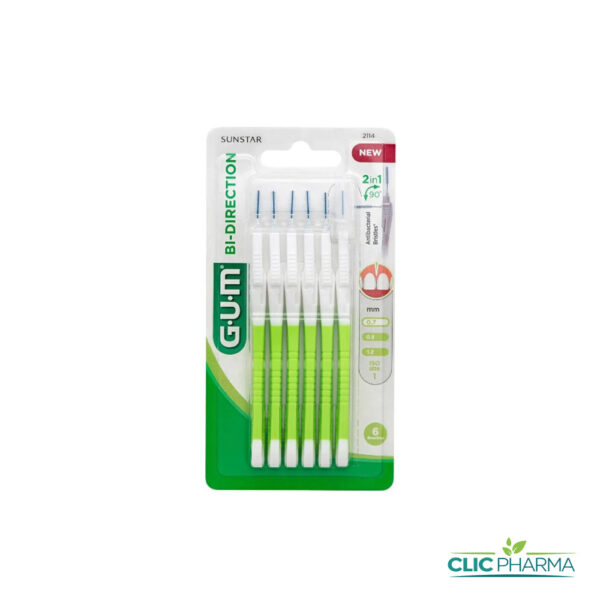 GUM BROSSETTES INTERMEDIAIRES BI-DIRECTION 0.7MM 2114