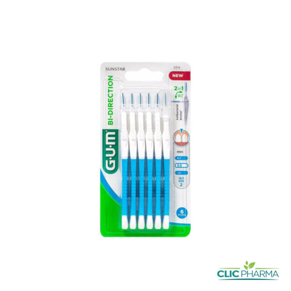 GUM BROSSETTES INTERMEDIAIRES BI-DIRECTION 0.9MM 2314