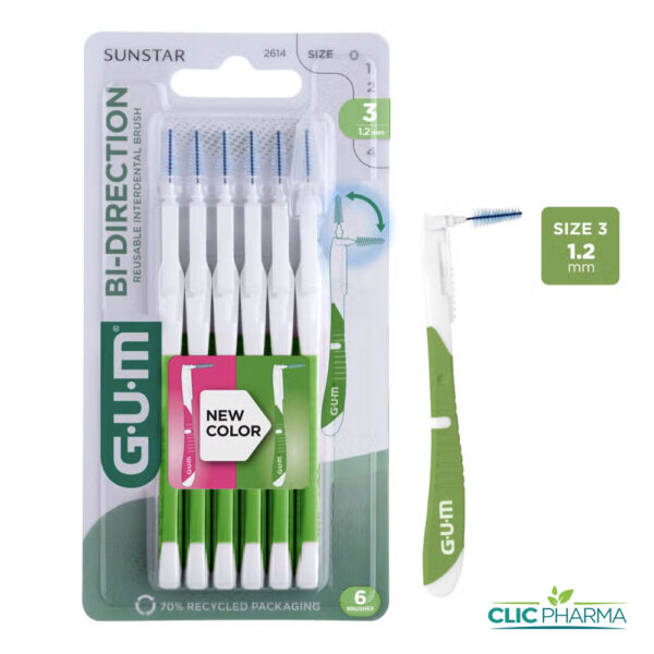 GUM BROSSETTES INTERMEDIAIRES BI-DIRECTION 1.2MM (REF: 2614) (6 PIECES)