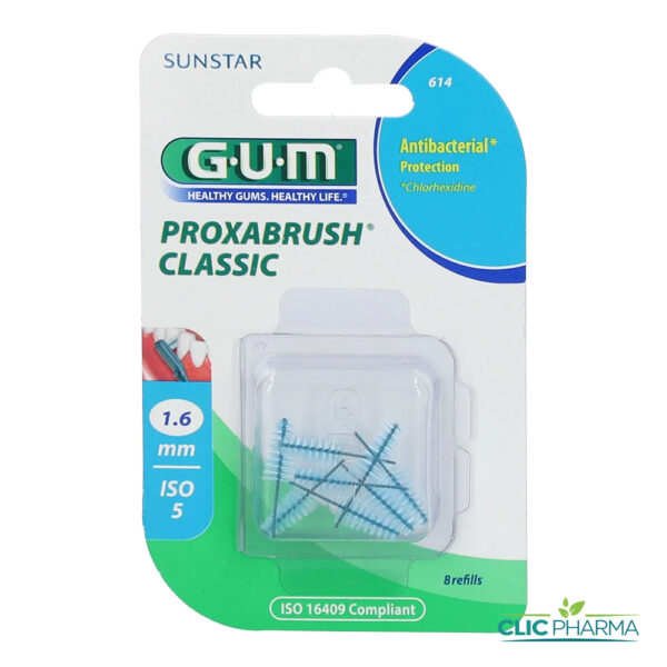 GUM BROSSETTES INTERMEDIAIRES FINES CONIQUES 1.6MM (REF: 614) (8 PIECES)