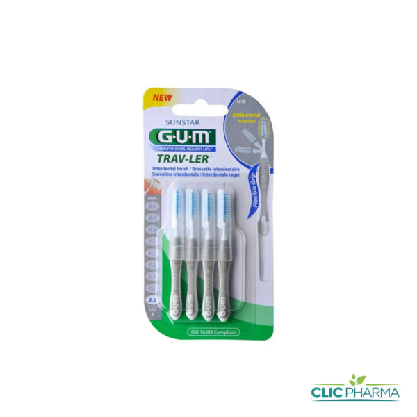 GUM BROSSETTES INTERMEDIAIRES TRAVELER CYLINDRIQUE 2MM 1618