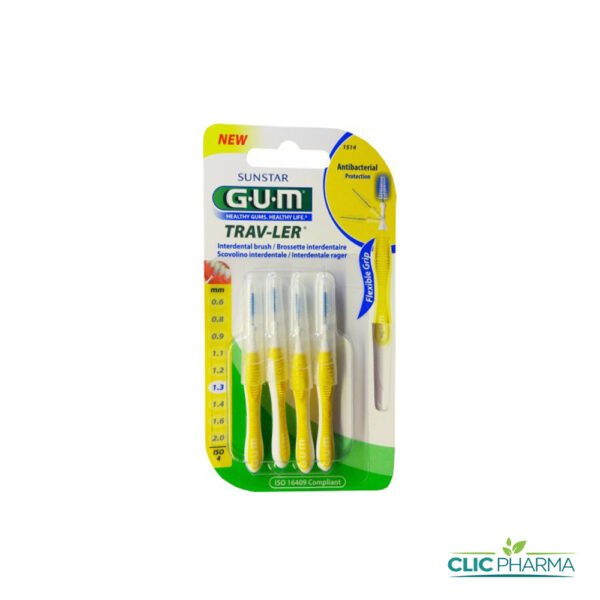 GUM BROSSETTES INTERMEDIAIRES TRAVELER EXTRA FINE CONIQUE 1.3 1514