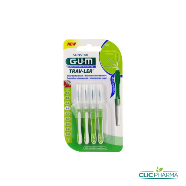 GUM BROSSETTES INTERMEDIAIRES TRAVELER ULTRA FINE CONIQUE 1.1MM 1414