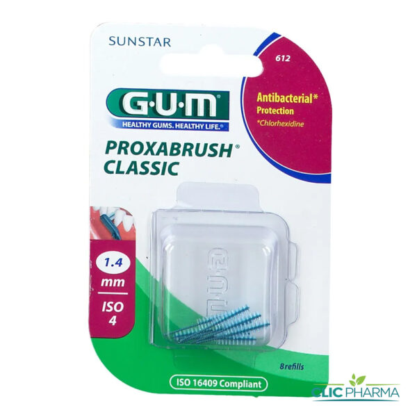 GUM BROSSETTES INTERMEDIAIRES FINES CYLINDRIQUES 1.4MM (REF: 612) (8 PIECES)