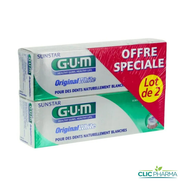 GUM DENTIFRICE DUO PACK ORIGINAL WHITE 75ML