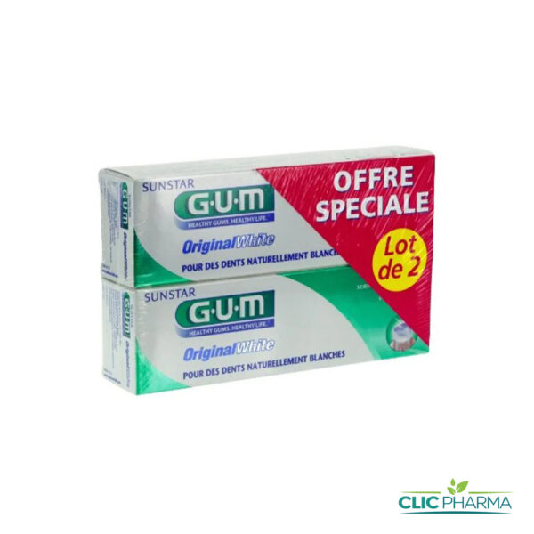 GUM DENTIFRICE DUO PACK ORIGINAL WHITE 75 ML