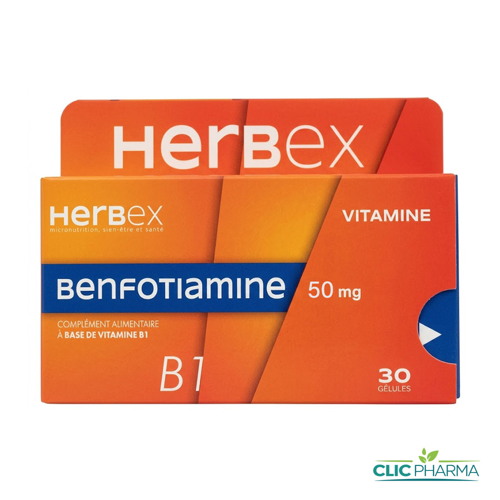 HERBEX BENFOTIAMINE VITAMINE B1 50MG GELULES B30