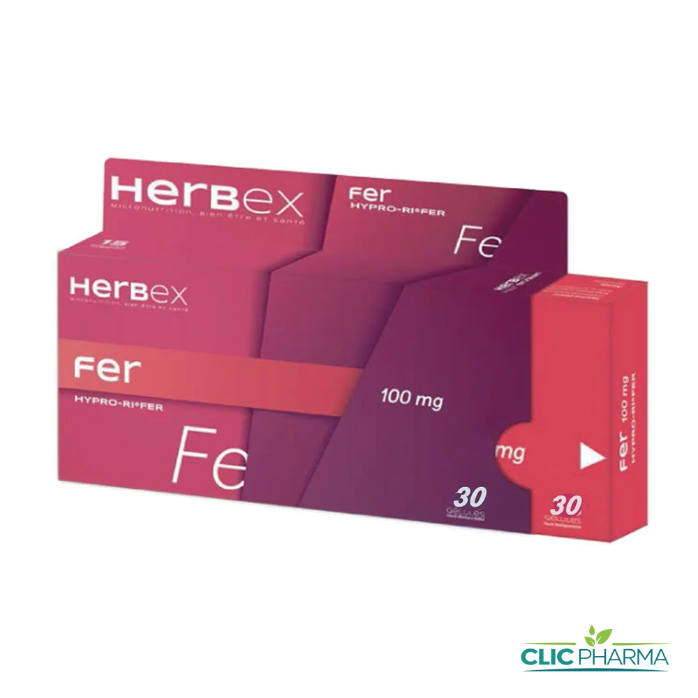 HERBEX FER 100MG GELULES B 30