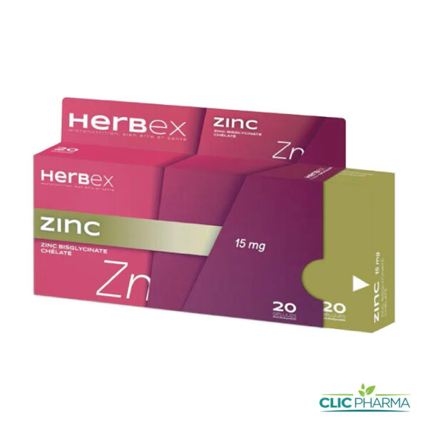 HERBEX ZINC BISGLYCINATE 15mg (20 GELULES)
