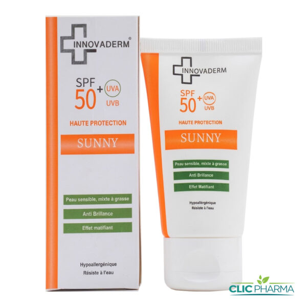 INNOVADERM SUNNY ECRAN INVISIBLE SPF50+ PEAU MIXTE A GRASSE 50ML
