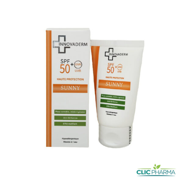 INNOVADERM SUNNY ECRAN INVISIBLE SPF50+ PEAU MIXTE À GRASSE 50ML
