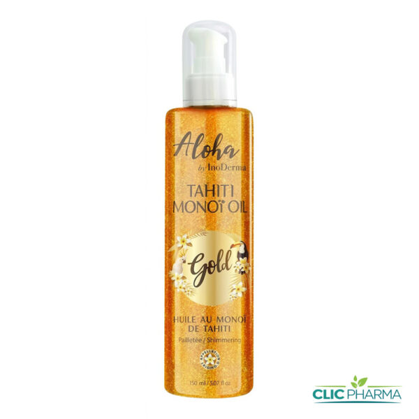 INODERMA ALOHA HUILE AU MONOI DE TAHITI PAILLETEE GOLD SPRAY 150ML