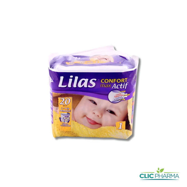 LILAS COUCHE BÉBÉ CONFORT T1 2-4 KG (20 COUCHES)