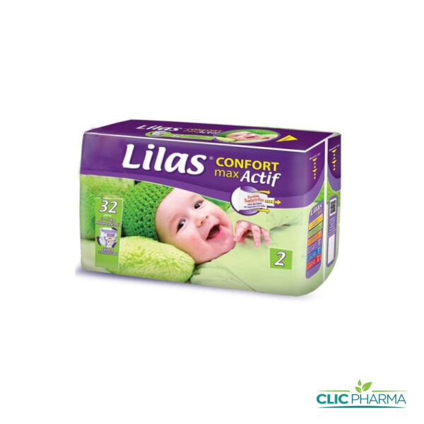 LILAS COUCHE BÉBÉ CONFORT T2 3-5 KG (32 COUCHES)