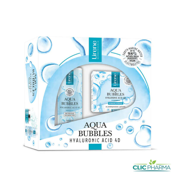 LIRENE AQUA BUBBLES COFFRET (HYDRO GEL + EAU MICELAIRE 200ML GRATUIT)