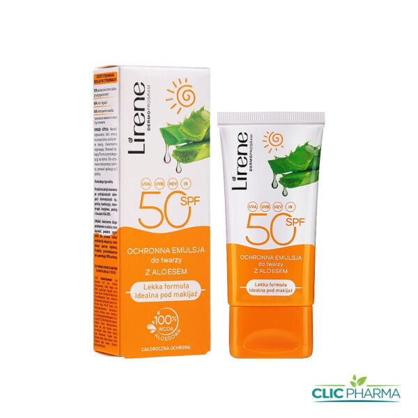 LIRENE ECRAN VISAGE ADULTE ALOE VERA SPF50+ 50ML