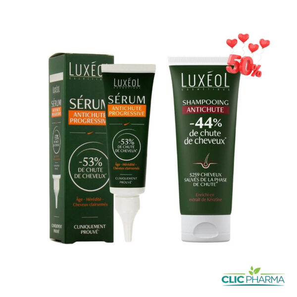 LUXEOL COFFRET (SÉRUM ANTI-CHUTE PROGRESSIVE 50ML+SHAMPOING ANTI-CHUTE 200ML-50%)