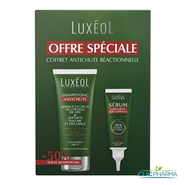 LUXEOL COFFRET (SERUM ANTI-CHUTE REACTIONNELLE 50ML+SHAMPOING ANTI-CHUTE 200ML-50%)