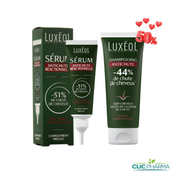 LUXEOL COFFRET (SÉRUM ANTI-CHUTE REACTIONNELLE 50ML+SHAMPOING ANTI-CHUTE 200ML-50%)