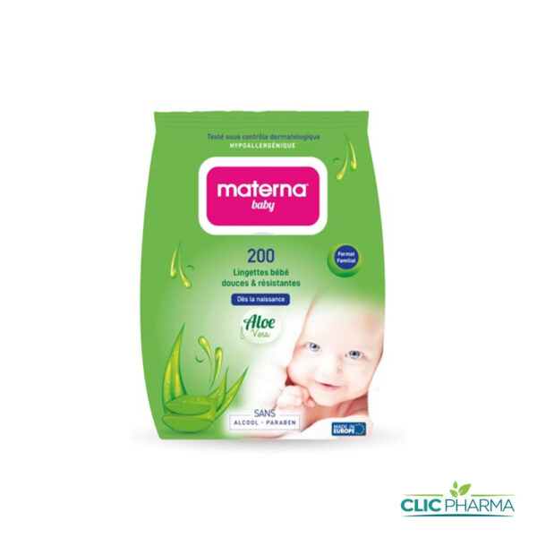 MATERNA LINGETTE BÉBÉ ALOÉ VERA (BOITE DE 200)