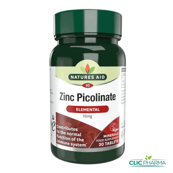 NATURES AID ZINC PICOLINATE 15mg (30 GELULES)