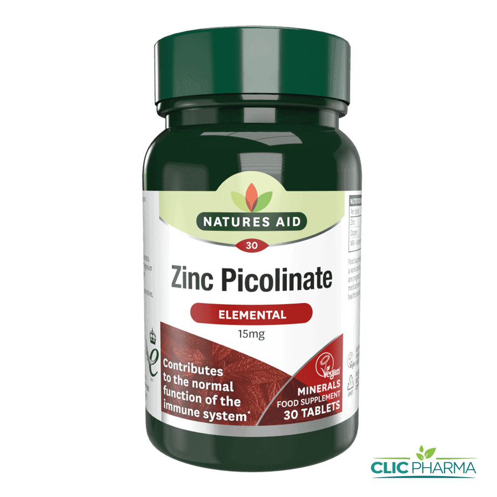 NATURES AID ZINC PICOLINATE 15MG BT30