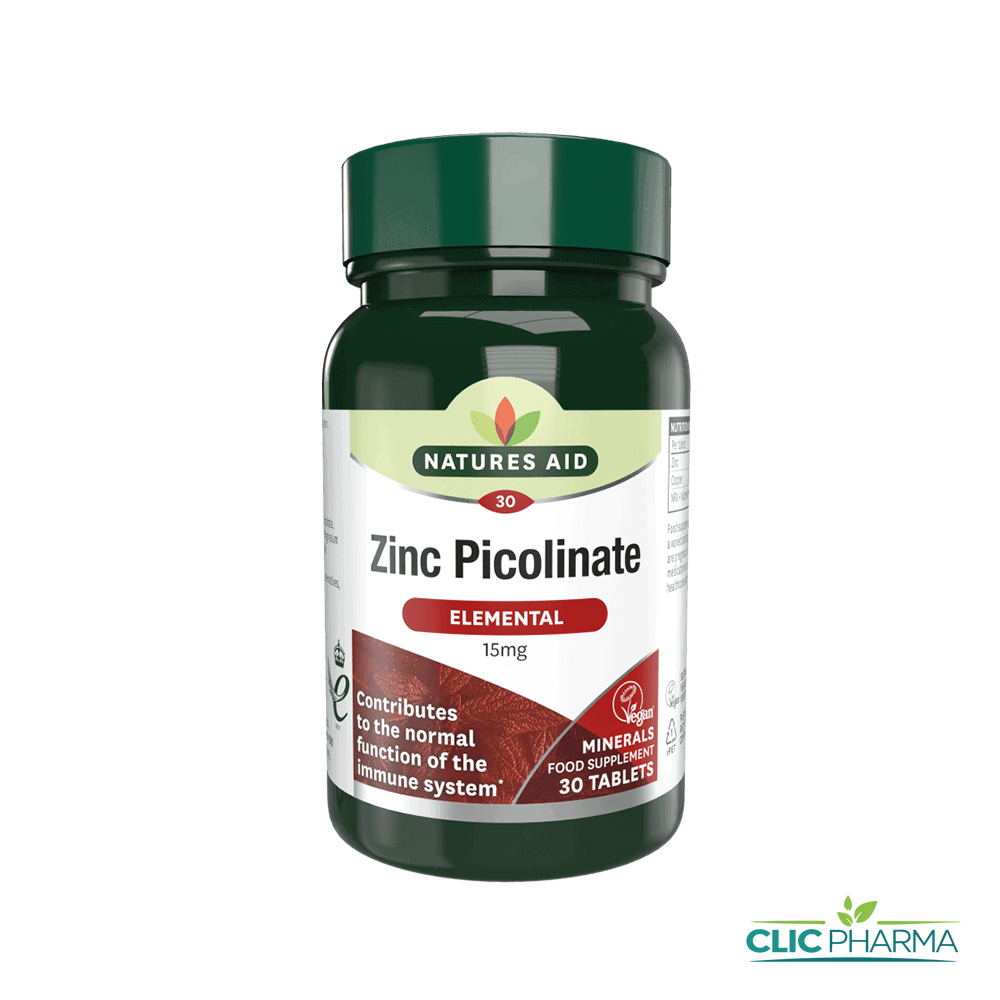 NATURES AID ZINC PICOLINATE 15MG BT30
