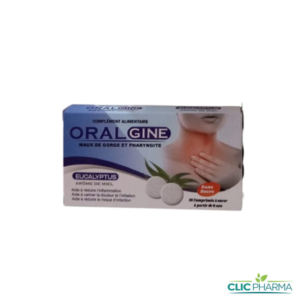 ORALGINE MAUX DE GORGE MIEL EUCALPTUS SANS SUCRE (16 PASTILLES)