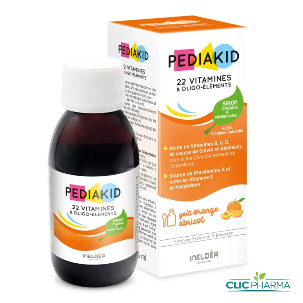 PEDIAKID 22VITAMINES +OLIGO-ELEMENTS SIROP 125ML