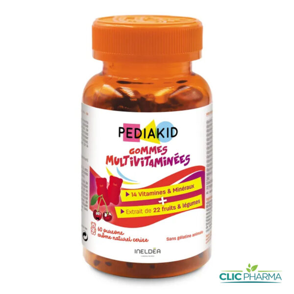 PEDIAKID GOMMES MULTIVITAMINEES AROME CERISE (60 OURSONS)