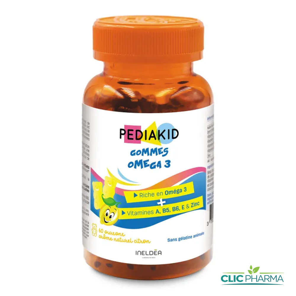 PEDIAKID GOMMES OMEGA 3 AROME CITRON B 60 OURSONS