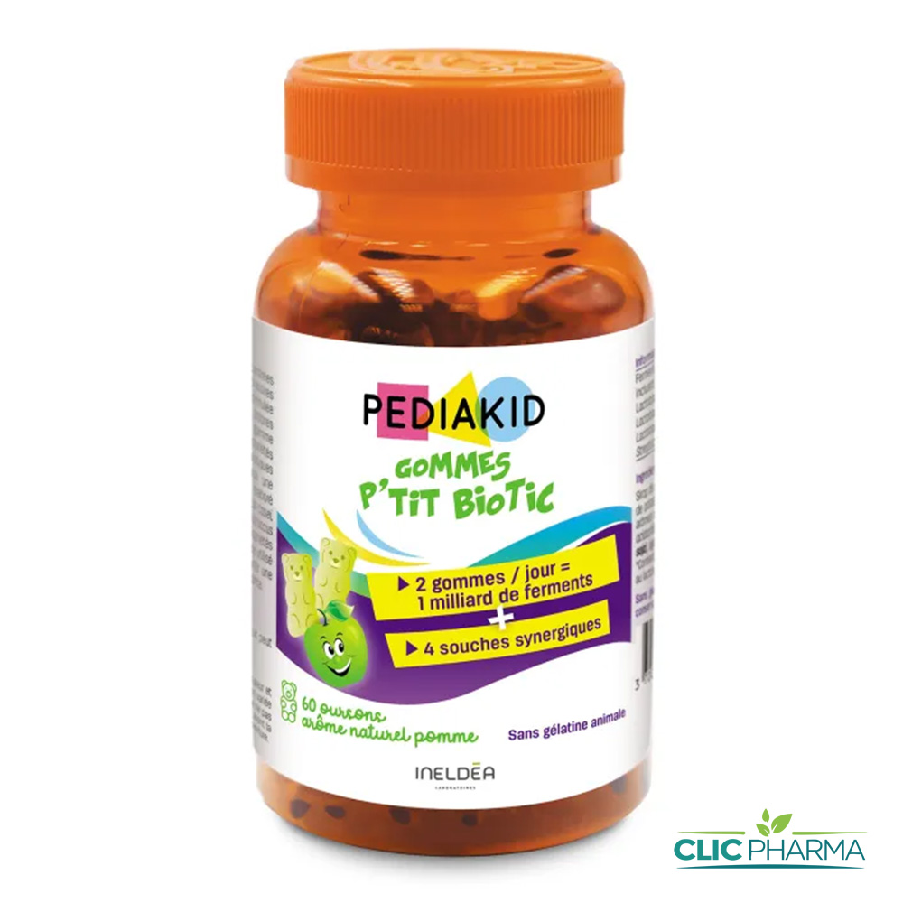 PEDIAKID GOMMESP TIT BIOTIC AROME POMME B 60 OURSONS
