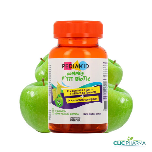 PEDIAKID GOMMES P'TIT BIOTIC AROME POMME (60 OURSONS)