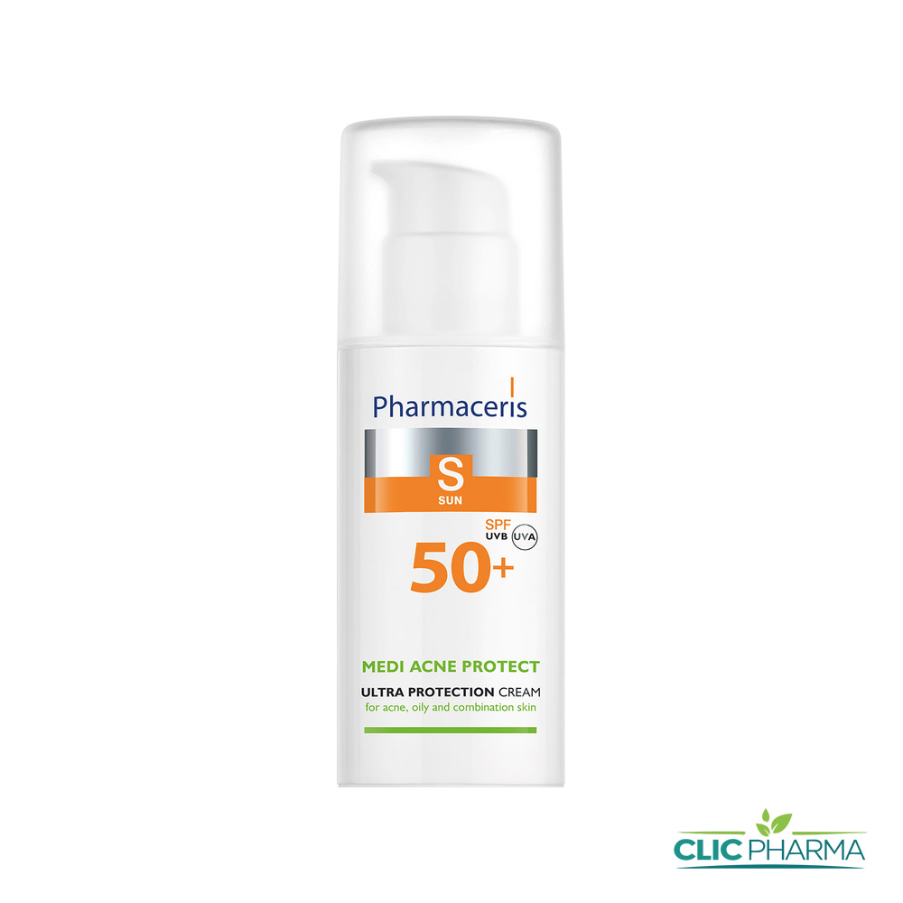 PHARMACERIS S ECRAN VISAGE SPF50+ MEDI ACNE( PEAUX GRASSES)