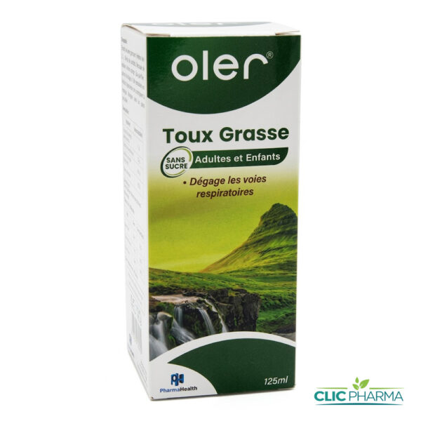 PHARMAHEALTH OLER TOUX GRASSE SANS SUCRE ENFANTS ADULTES SIROP 125ML