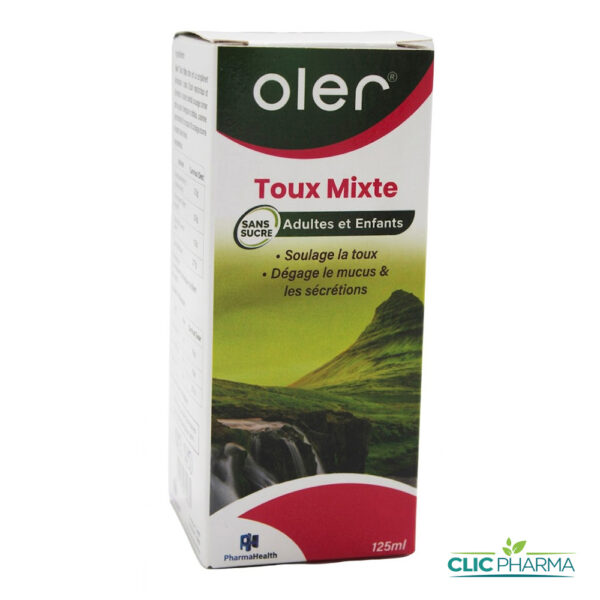 PHARMAHEALTH OLER  TOUX MIXTE SANS SUCRE ENFANTS ADULTES SIROP 125ML