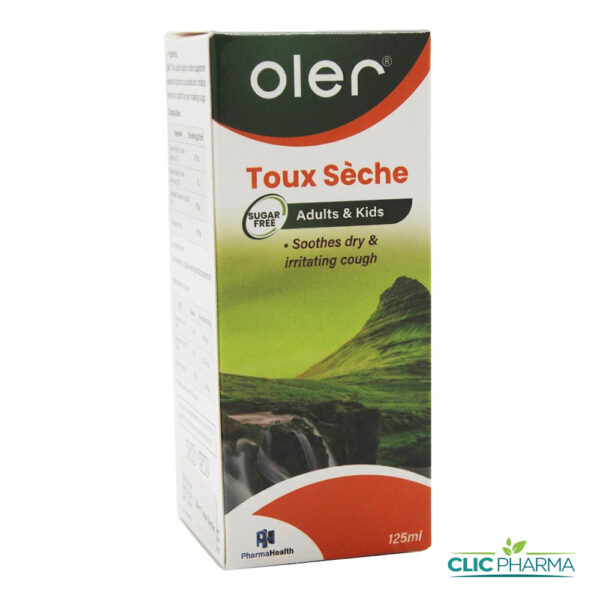 PHARMAHEALTH OLER TOUX SECHE SANS SUCRE ENFANTS ADULTES SIROP 125ML