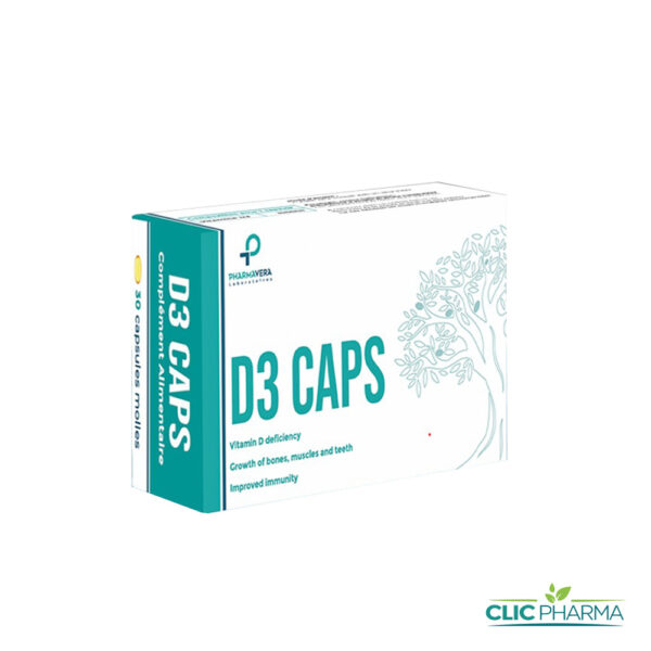 PHARMAVERA D3 CAPS VITAMINE D3 1000UI (30 CAPSULES)