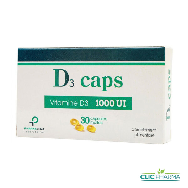 PHARMAVERA D3 CAPS VITAMINE D3 1000UI (30 CAPSULES)