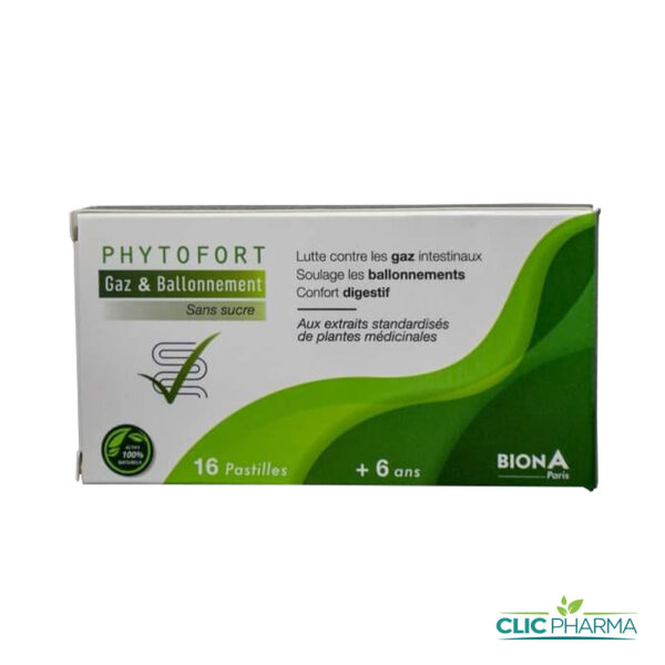 PHYTOFORT GAZ ET BALLONNEMENT +6ANS (16 PASTILLES)
