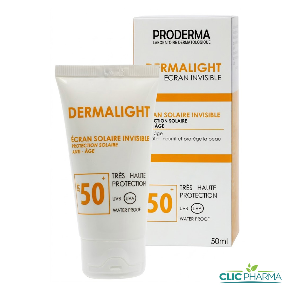 PRODERMA DERMALIGHT ECRAN SOLAIRE INVISIBLE SPF50+ 50ML