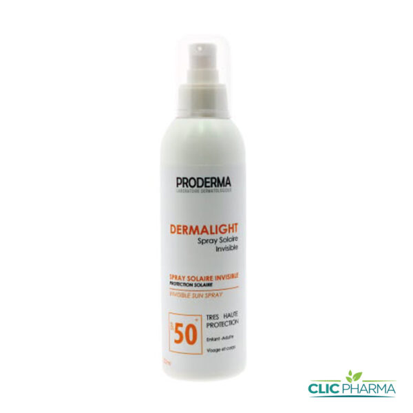PRODERMA DERMALIGHT SPRAY SOLAIRE INVISIBLE SPF50+ 220ML
