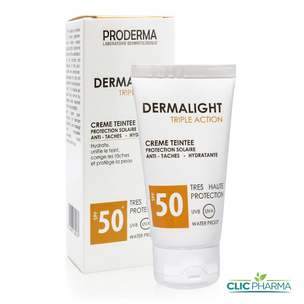 PRODERMA DERMALIGHT TRIPLE ACTION CR TEINTEE SPF50+ 50ML