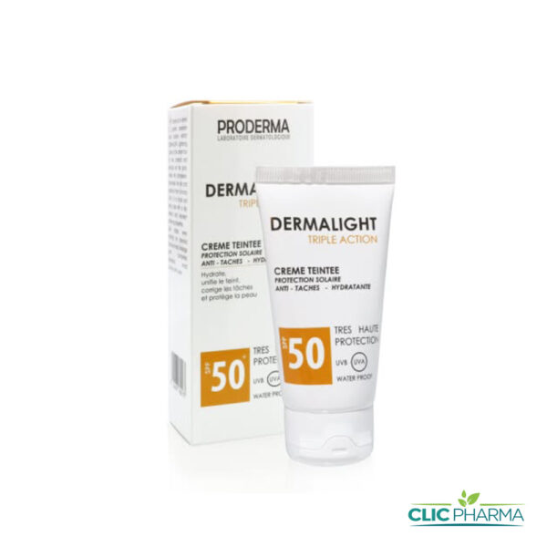 PRODERMA DERMALIGHT CRÈME TRIPLE ACTION TEINTÉE SPF50+ 50ML