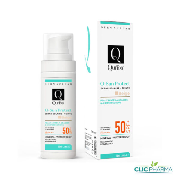 QURIOS ECRAN SUN PROTECT TEINTE BEIGE SPF 50+ PEAUX MIXTES À GRASSES 50ML