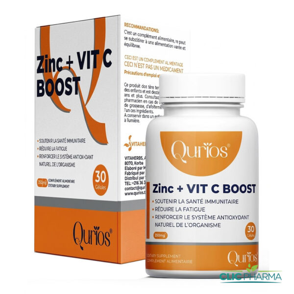 QURIOS ZINC+VIT C BOOST (30 GELULES)