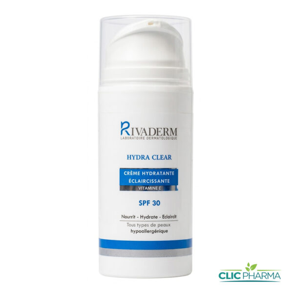 RIVADERM HYDRA CLEAR CREME HYDRATANTE ECLAIRCISSANTE SPF30 100ML